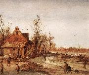 VELDE, Esaias van de Winter Landscape rt oil